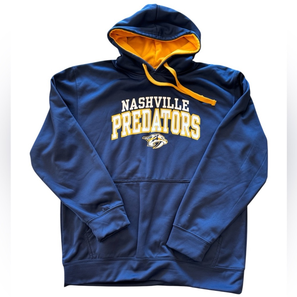 NHL Nashville Predators Blue and Gold Hoodie L